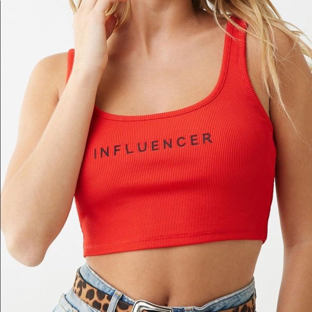 RED FOREVER 21 INFLUENCER CROP TOP